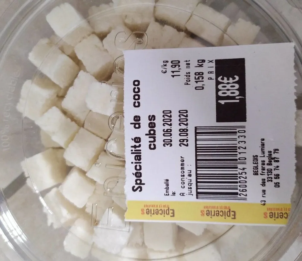 Spécialité de coco cubes