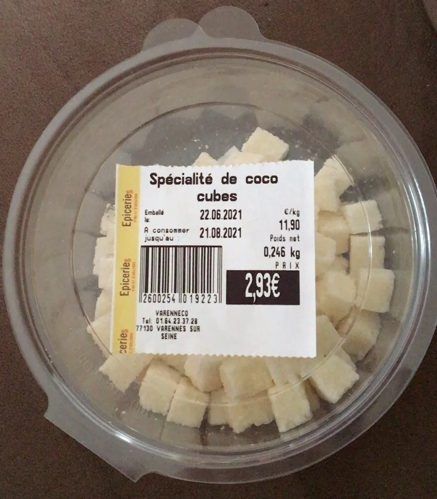 Spécialité de coco cubes