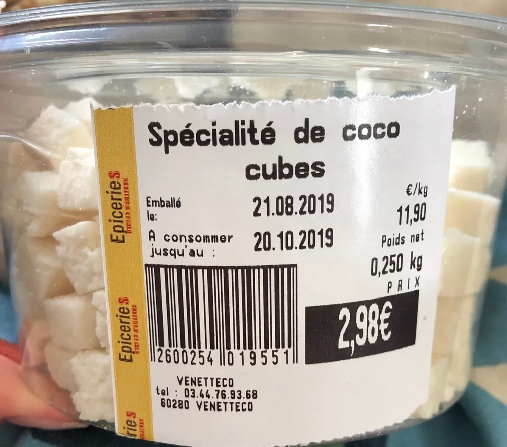 Specialites de coco cubes