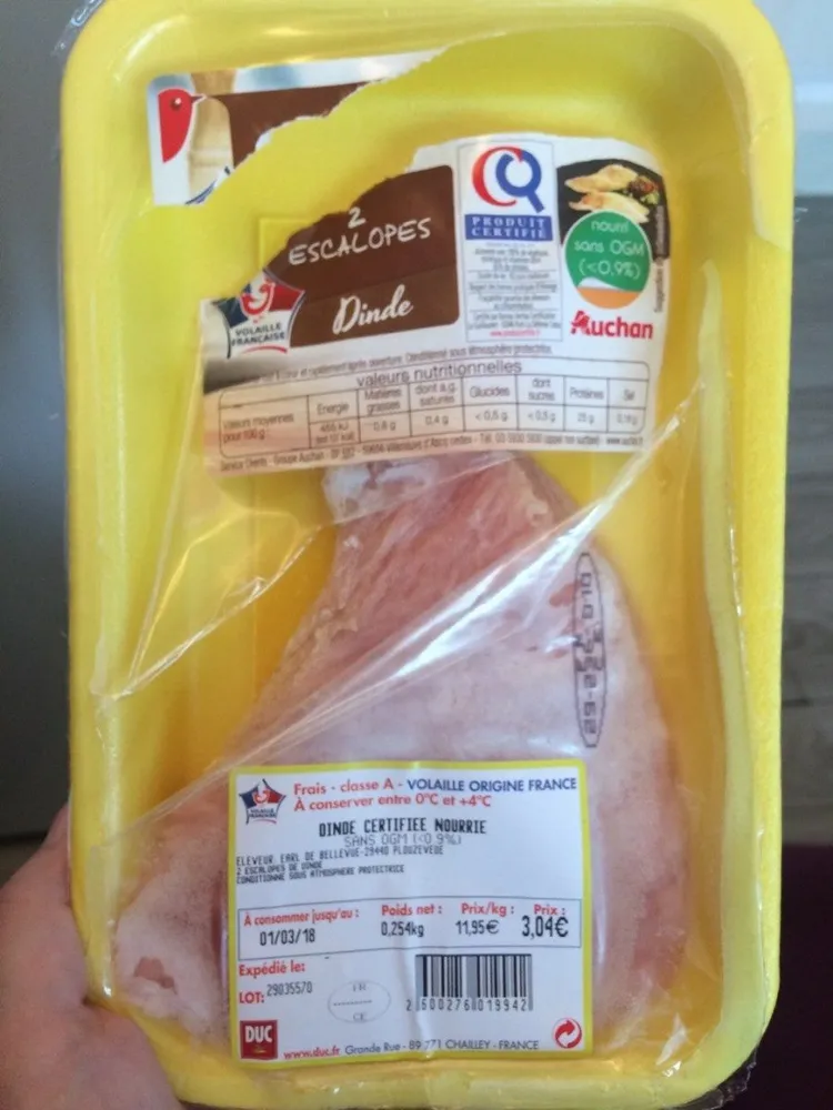 2 escalopes de dinde