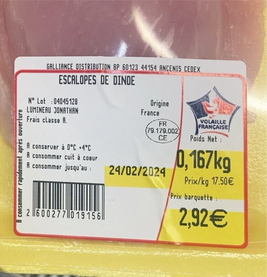 Escalopes de dinde