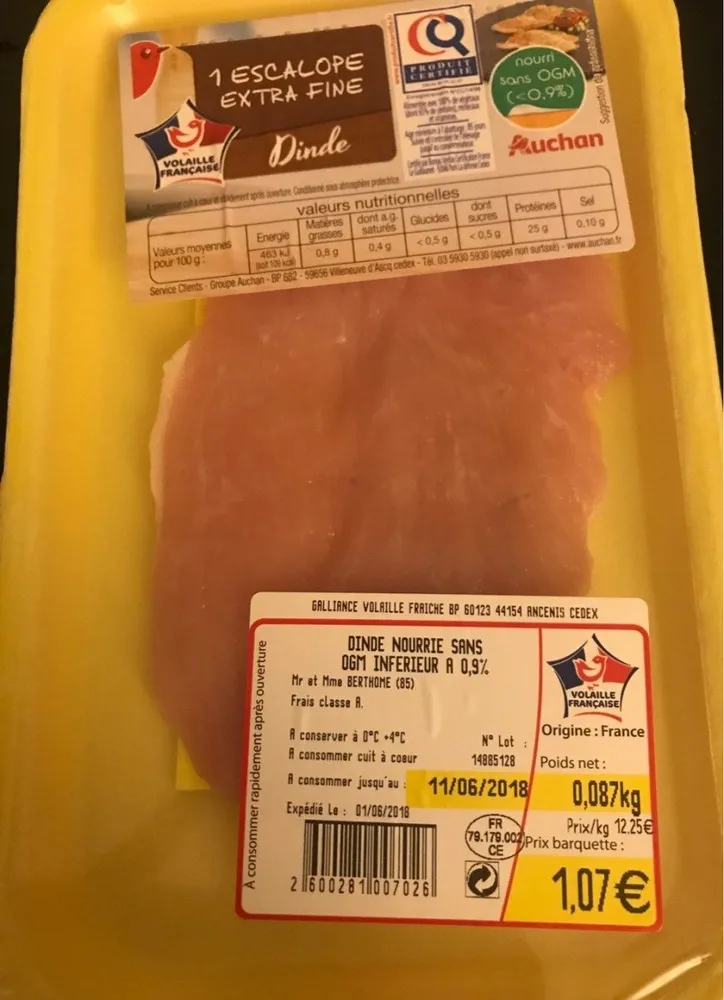 1 escalope extra fine