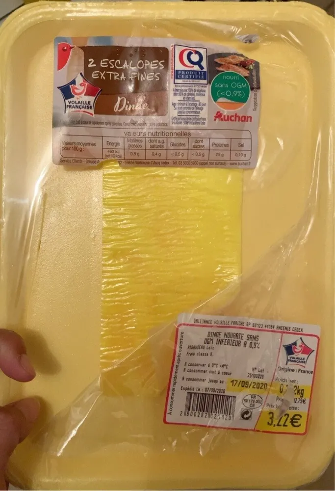 Escalope de dindes