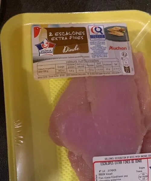 Escalope extra fines dinde