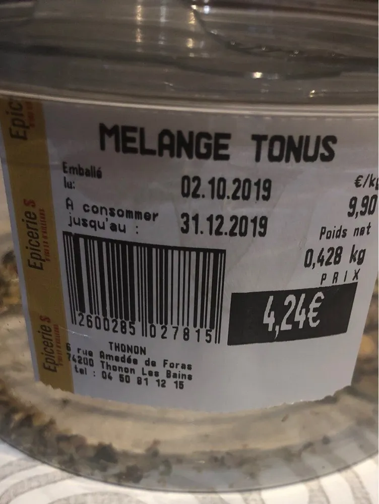 Melange de fruits secs