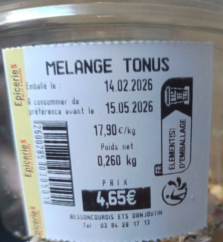 Mélange tonus grand frais