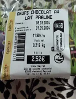 Œufs chocolat au lait praliné