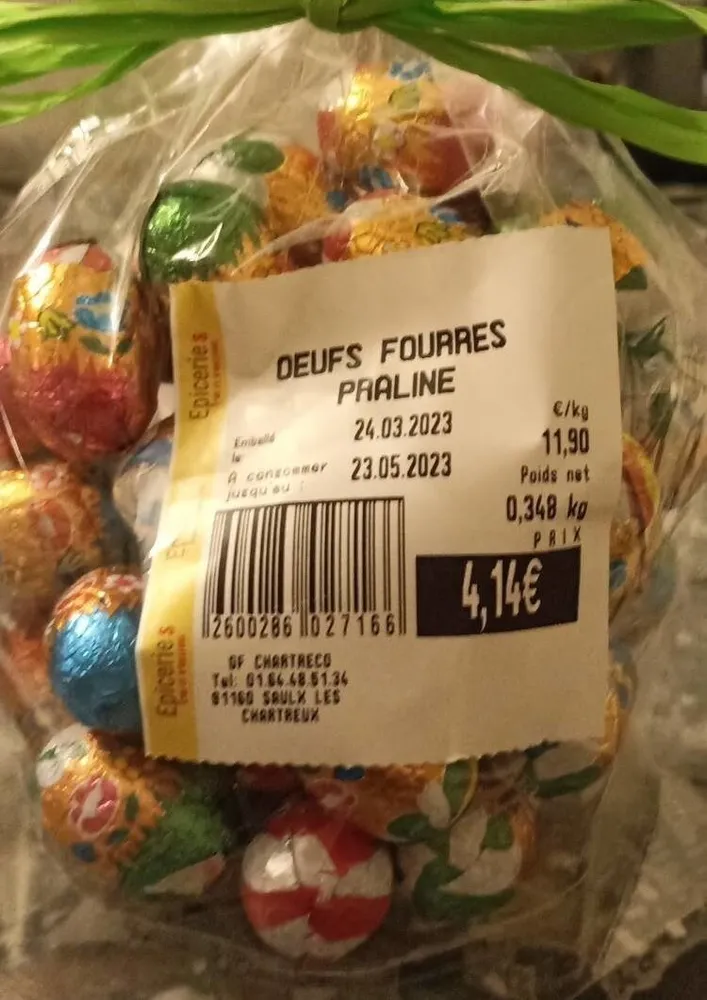 Oeufs fourrés praliné