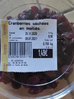 Cranberries séchées en moitiés