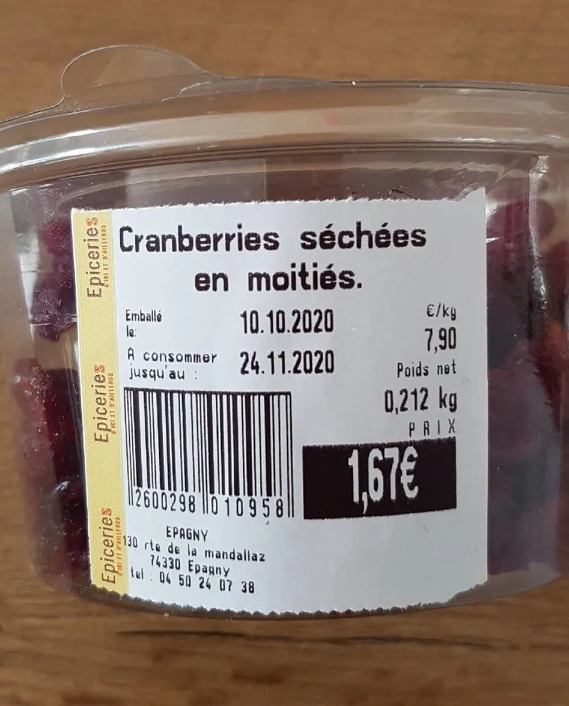 Cranberries sechees
