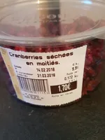 Cranberies sechées en moitiés