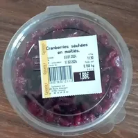 Cranberries séchées en moitiés