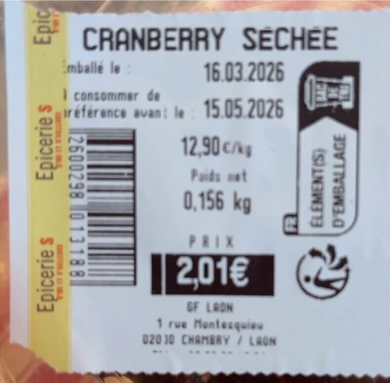 Cranberry séchée