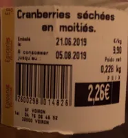Cranberries séchées