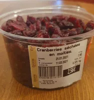 Cramberries séchées en moitiés