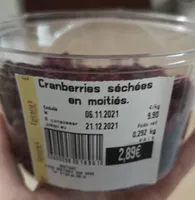 Cranberries séchées en moitiés