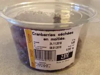 Cranberries séchées en moities