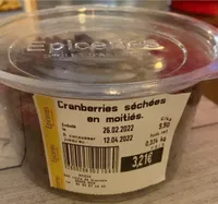 Cranberries séchées en moitiés