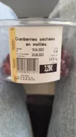 Cranberries séchées en moitiés