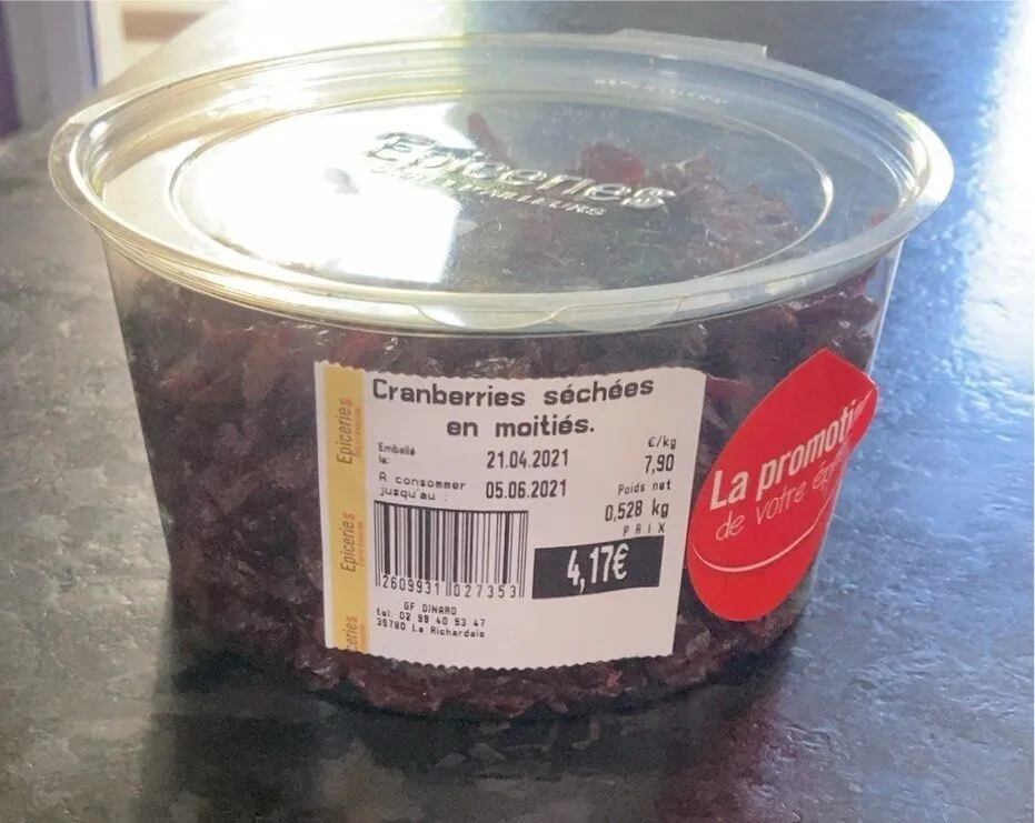 cranberries séchées