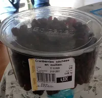 Cranberries sechees en moitiés