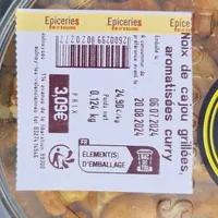 Noix de cajou grillées aromatisées curry
