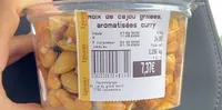 Noix de cajou grillées, aromatisées curry