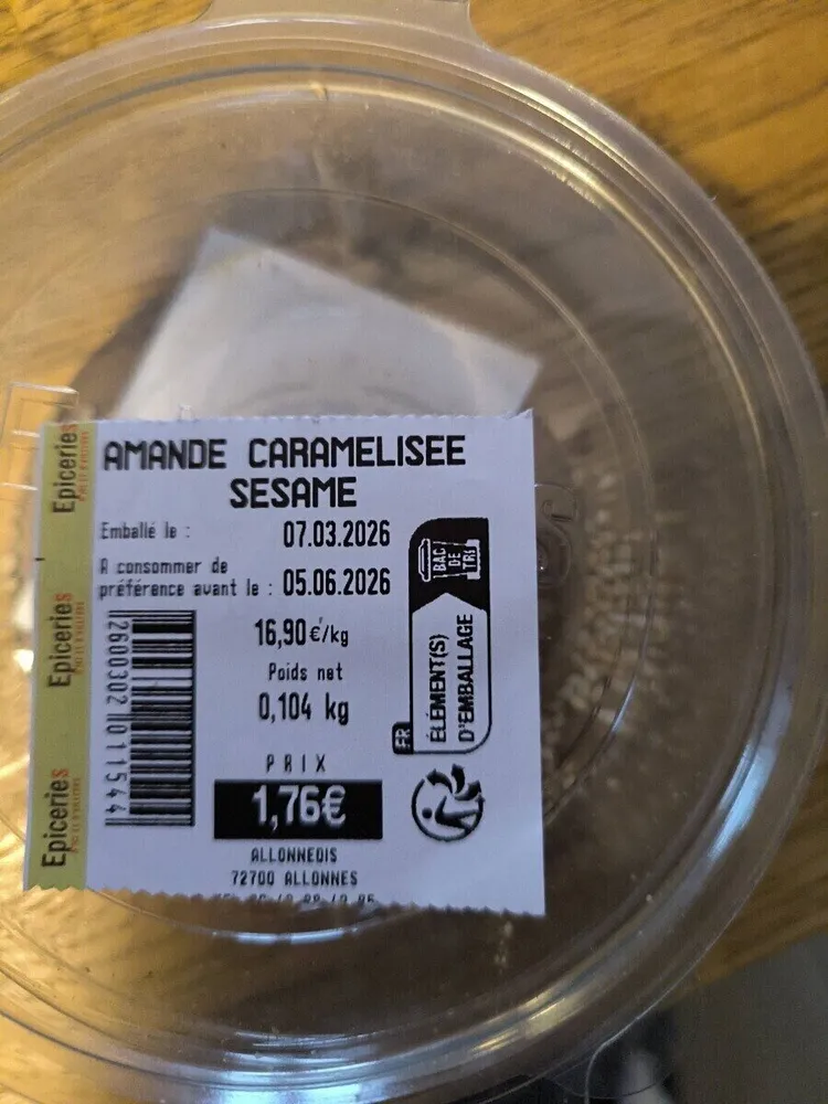 Amandes caramélisées sésame