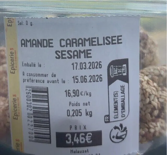 amande caramélisées sesame