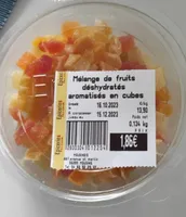 Mélange de fruits déshydratés aromatisés en cubes
