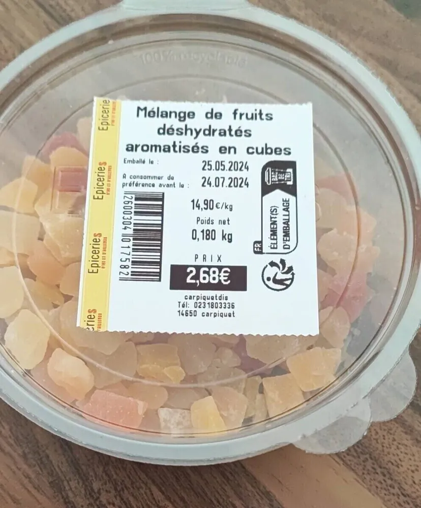 Mélange de fruits déshydratés