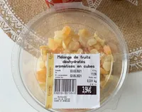 Mélange de fruits déshydratés aromatisés en cube