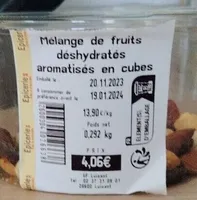 Mélange de fruits déshydratés aromatisés en cube