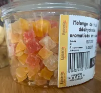 Mélange de fruits déshydratés aromatisés en cubes