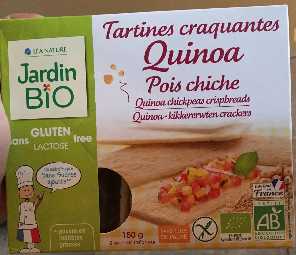 Tartines craquantes quinoa, pois chiche