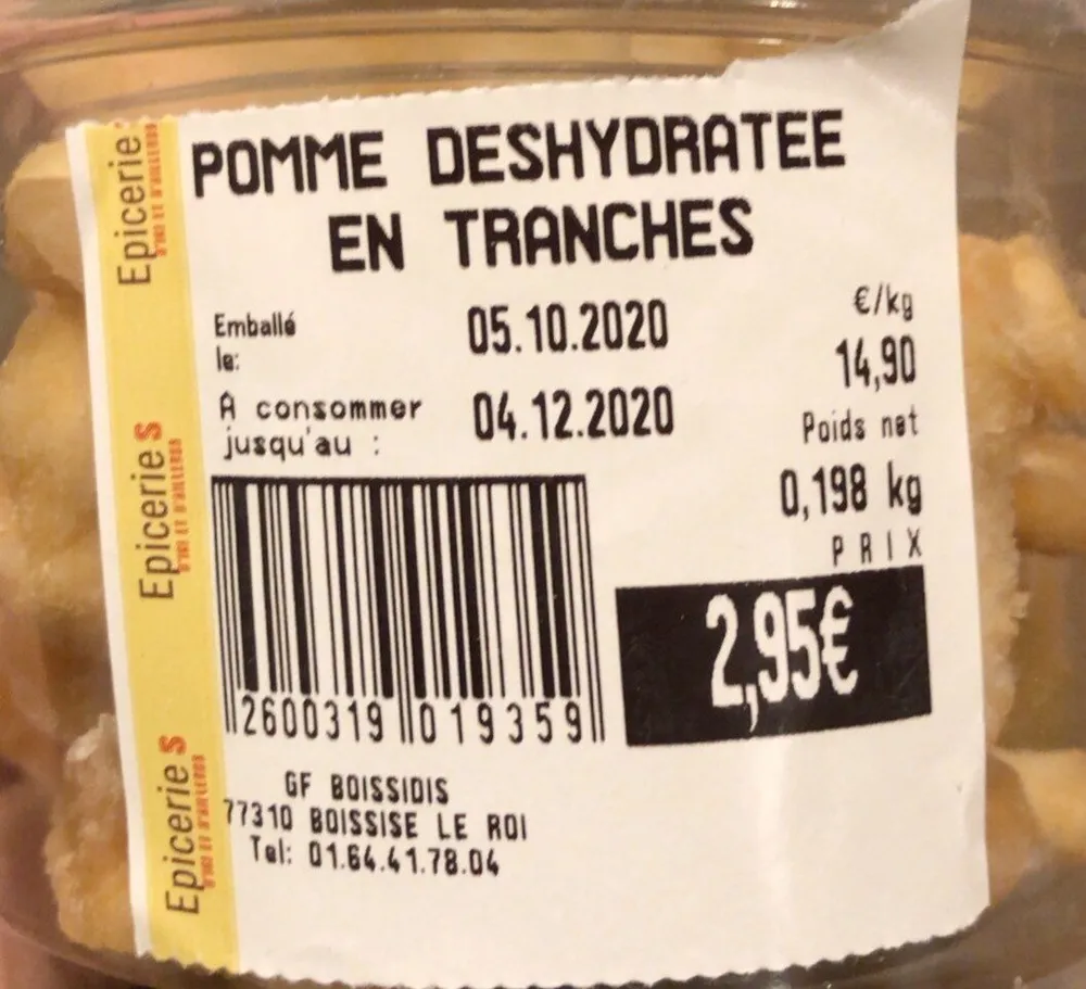 Pomme deshydratée