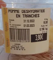 Pomme déshydratée en tranches