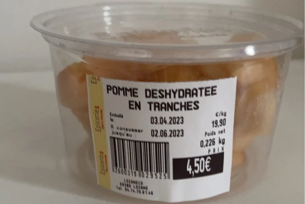 Pommes deshydratées en tranches