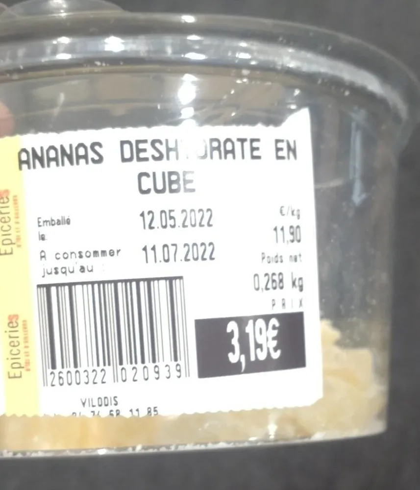 Ananas déshydraté