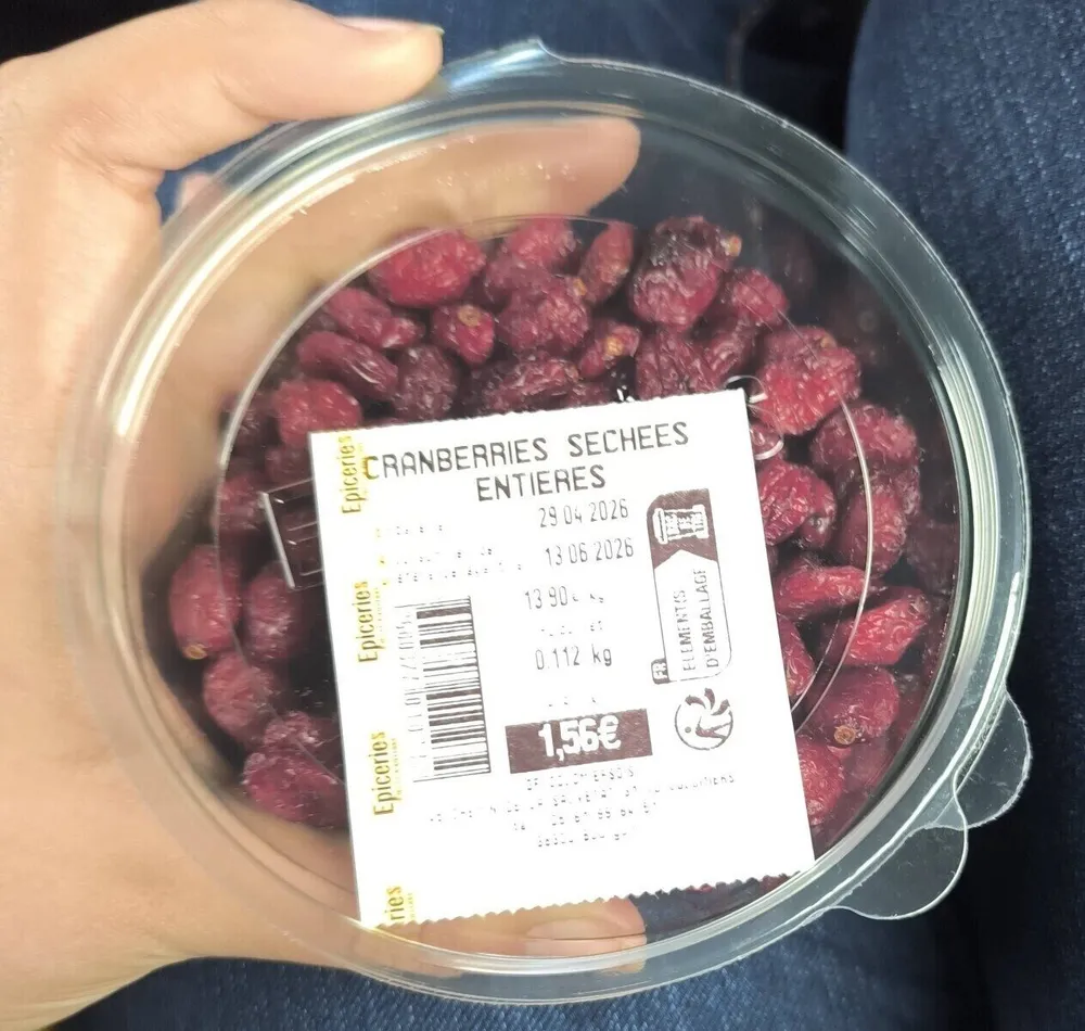 Cranberries séchées entières
