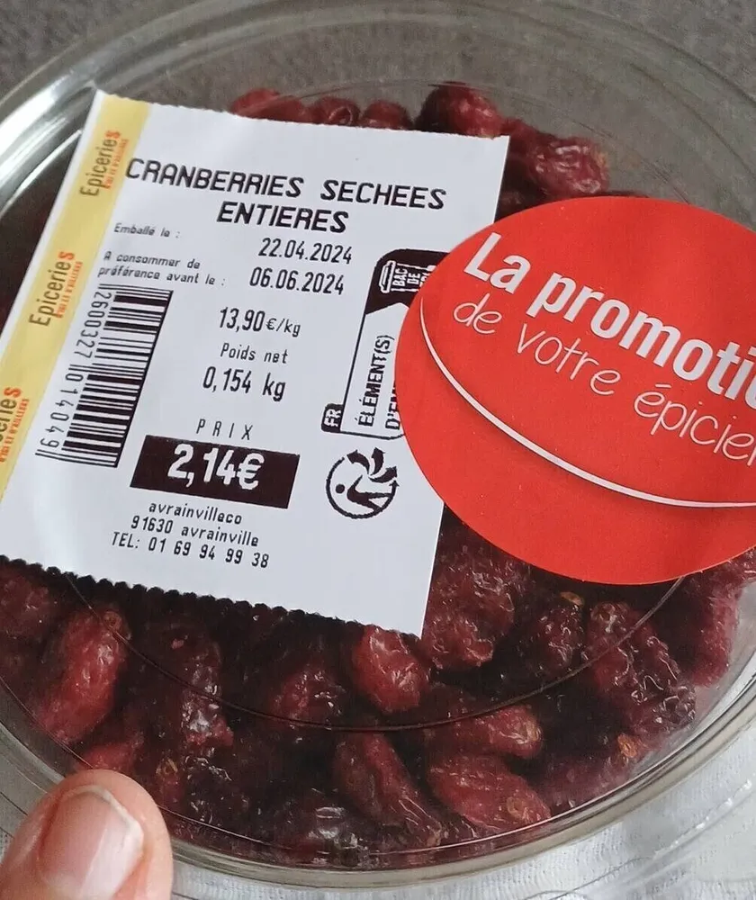 Cranberries grand frais