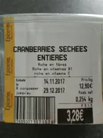 Cranberries Séchées Entières