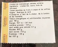 cranberries sechés