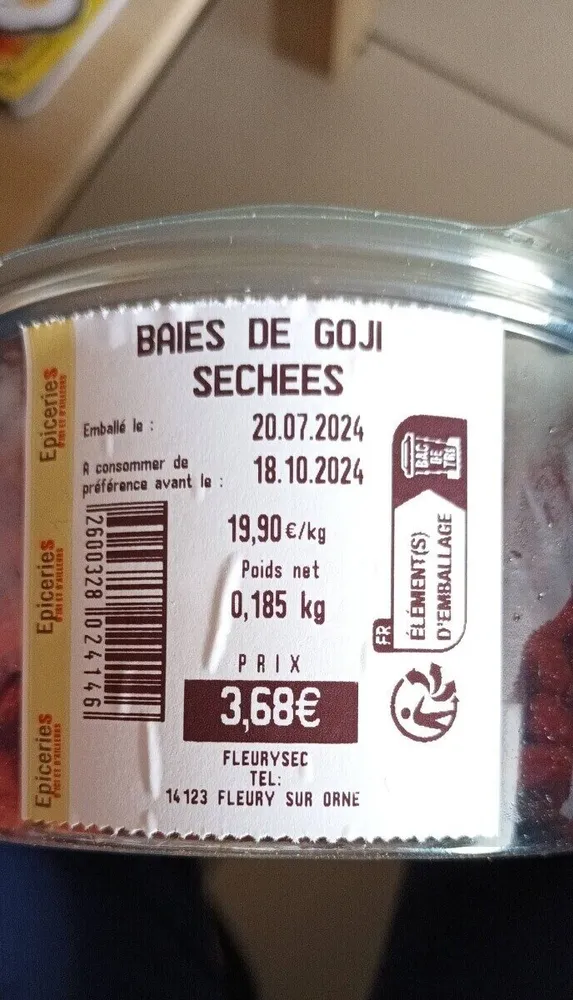 Baies de goji séches