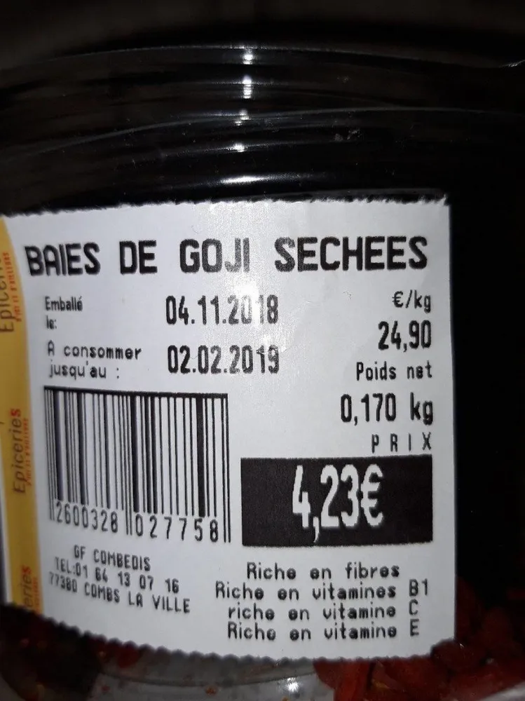 Baies de goji séchées