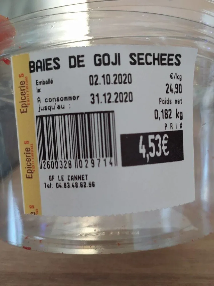 Baies de goji séchées