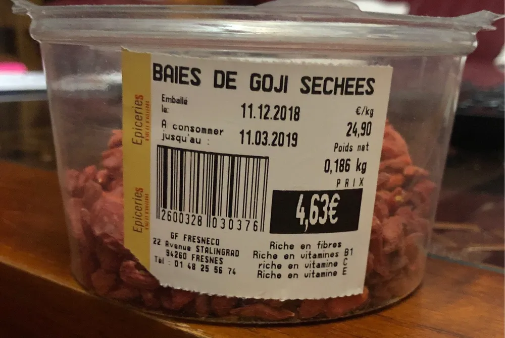 Baies de goji seches