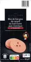 Bloc de foie gras de canard du sud-ouest avec morceaux