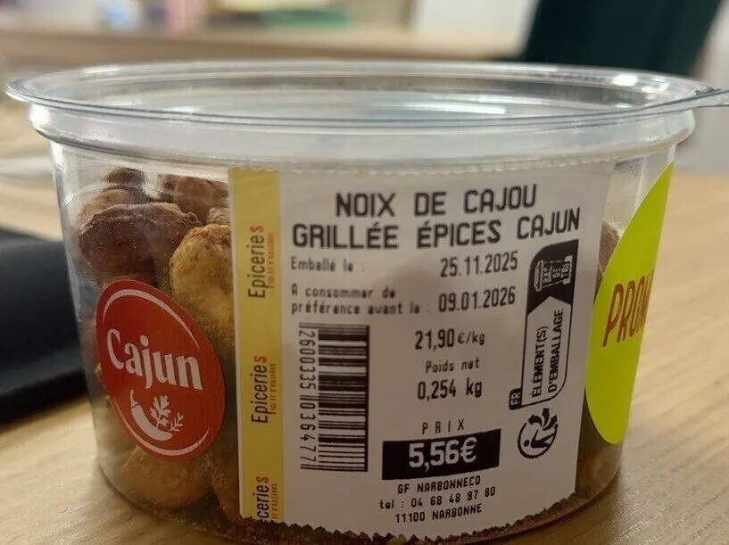 Noix de cajou grillée Épices Cajun