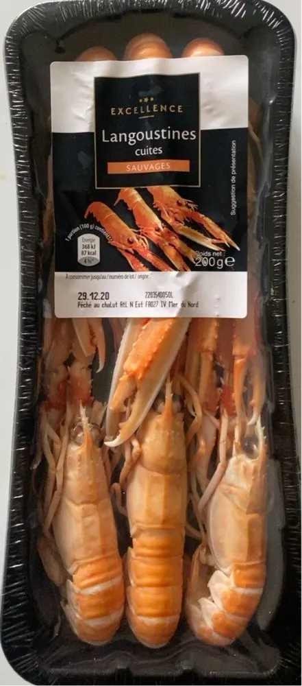 Langoustines cuites sauvages
